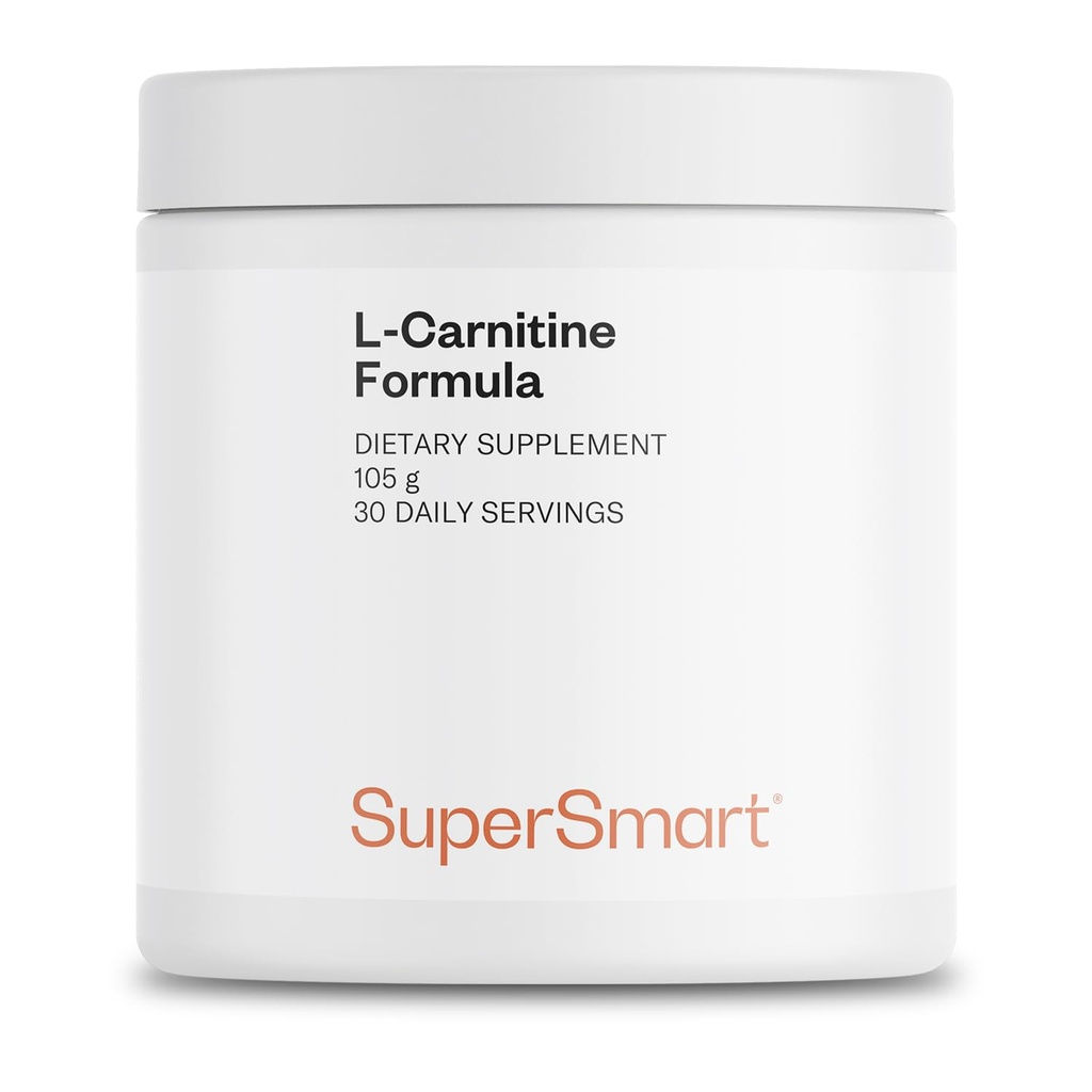 Supersmart - Formuła L- Carnitine (Natural Lemon Flavor) - 2- in-1 z Acetylem L- Carnitine & L- Carnitine Tartrate Proszek - Amino Acids Complex Supplement Supplement 124; Non-GMO & Gluten Free - 105 g