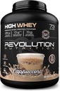 Revolution Nutrition, High Whey, Protein Powder 6LB, Whey Isolate, Gluten Free, Lean Muscle Mass for Men & Women, 25g Protein Per Scoop, 2,7kg, 73 Służenie (Mrożone Cappuccino, 6 funtów)