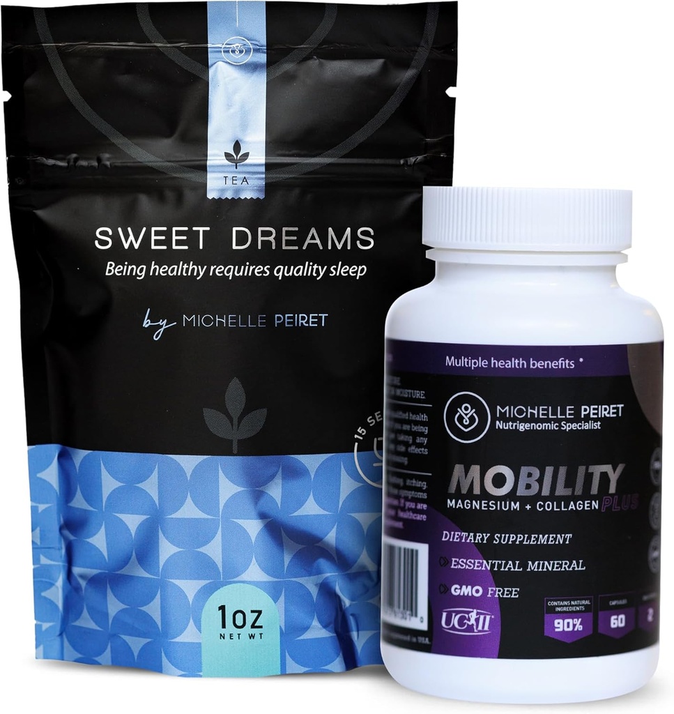 Wellness Paleta z Valerian Korzeń Słodkich Marzeń Tea & Mobilność Magnez z Collagen Powder Kapsułki, Naturalne składniki, 60 Służenia