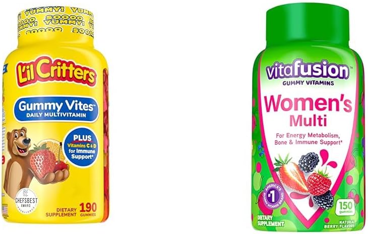 L 'il Critters Gummy Vites Daily Gummy Multivitamin for Kids & Vitafusion Women Multivitamin Gummies