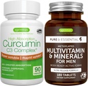 Multivitamin & Minerals dla mężczyzn + Wysoka Absorpcja Kurkumina C3 Complex, Wegan Bundle, Trwała Release Advanced Multivitamin + 300% Większa Absorpcja Kurkuminoidy z szybkiego wchłonięcia, przez Igennus