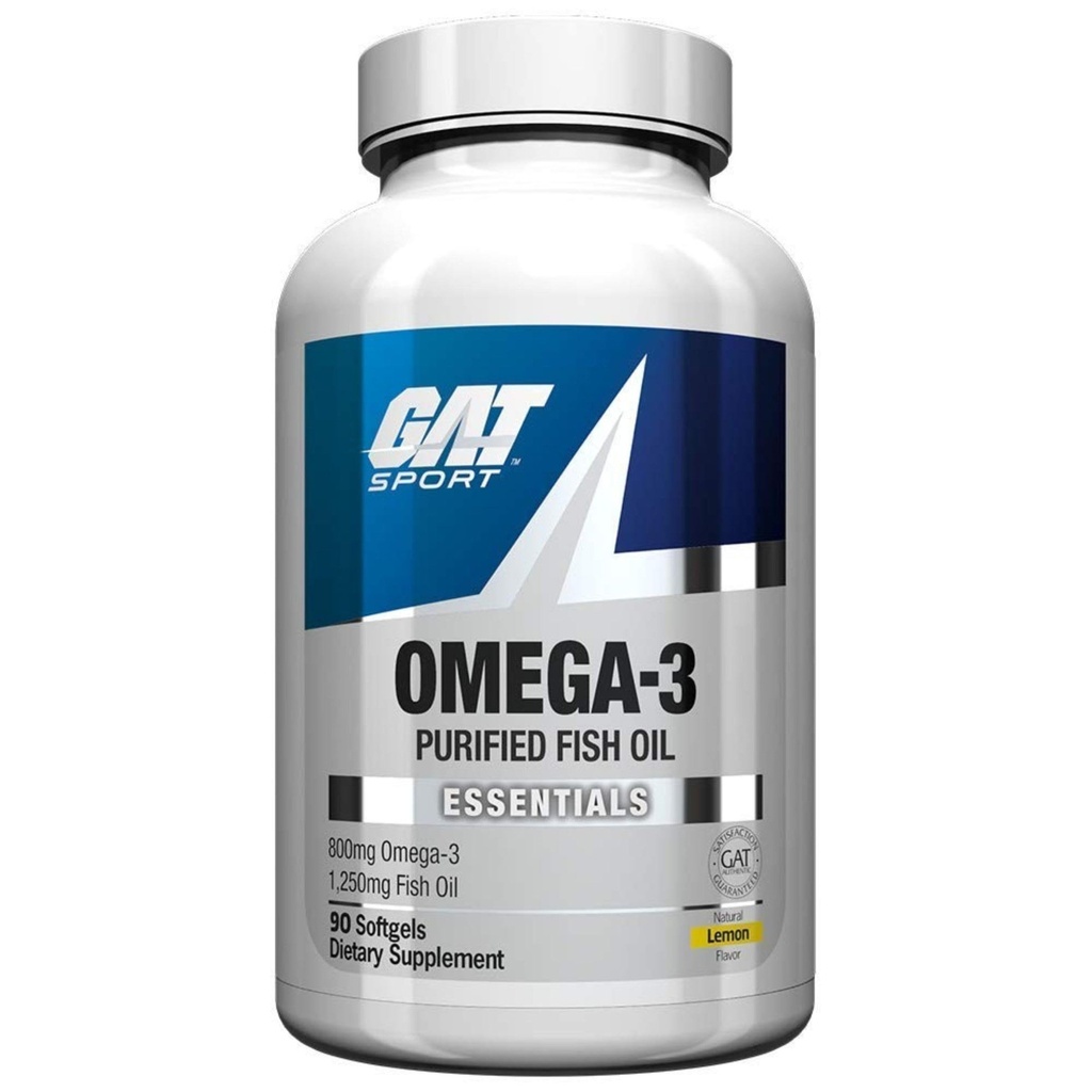 GAT SPORT Omega-3 Olej rybny, Wysoka moc EPA, DHA, Mózg, Wsparcie GLP1, 90 Softgels