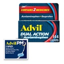 Advil Dual Action with Acetaminophen and Ibuprofen (2 dawka ekwiwalentu) for 8 Hour Pain Relief, Coated 144 Ct Cappets and 2 Ct. Próbka Advil PM