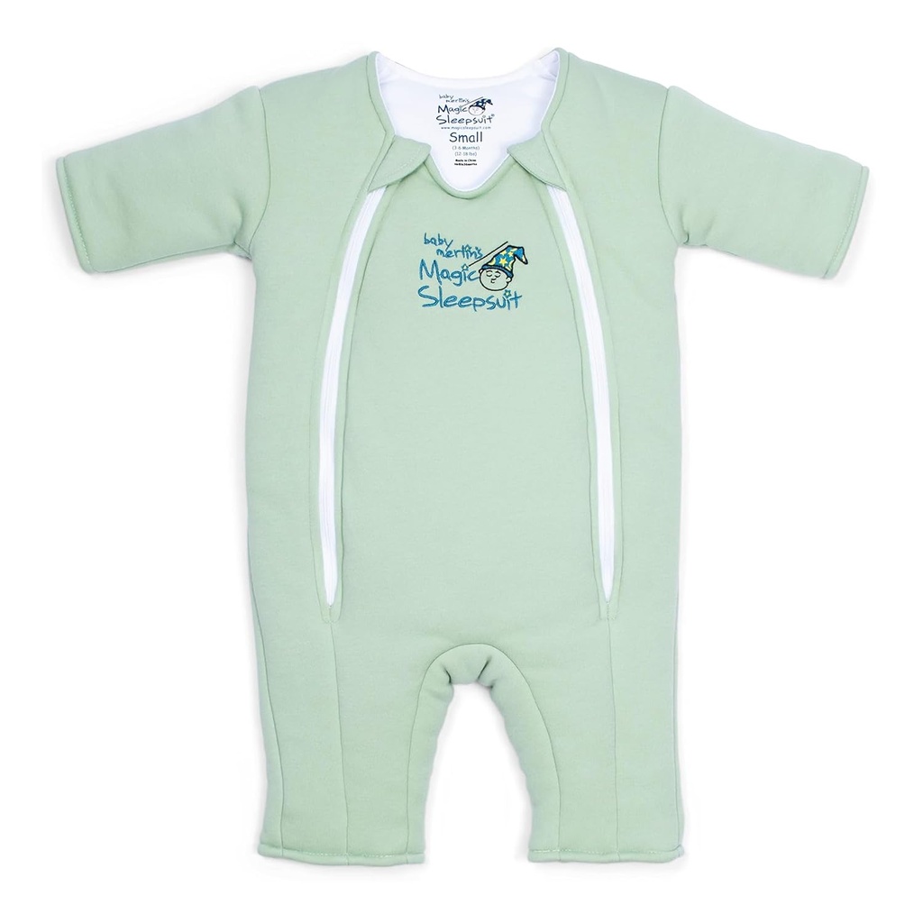 Magiczny strój kąpielowy Baby Merlin 's Cotton Baby Swadle Transition Product - Miękki i przytulny design, Podwójny zamek dla łatwych zmian pieluch, Promotes Safe Sleep, 3- 6 Miesiące - Sage Green - Duży 18- 21lbs