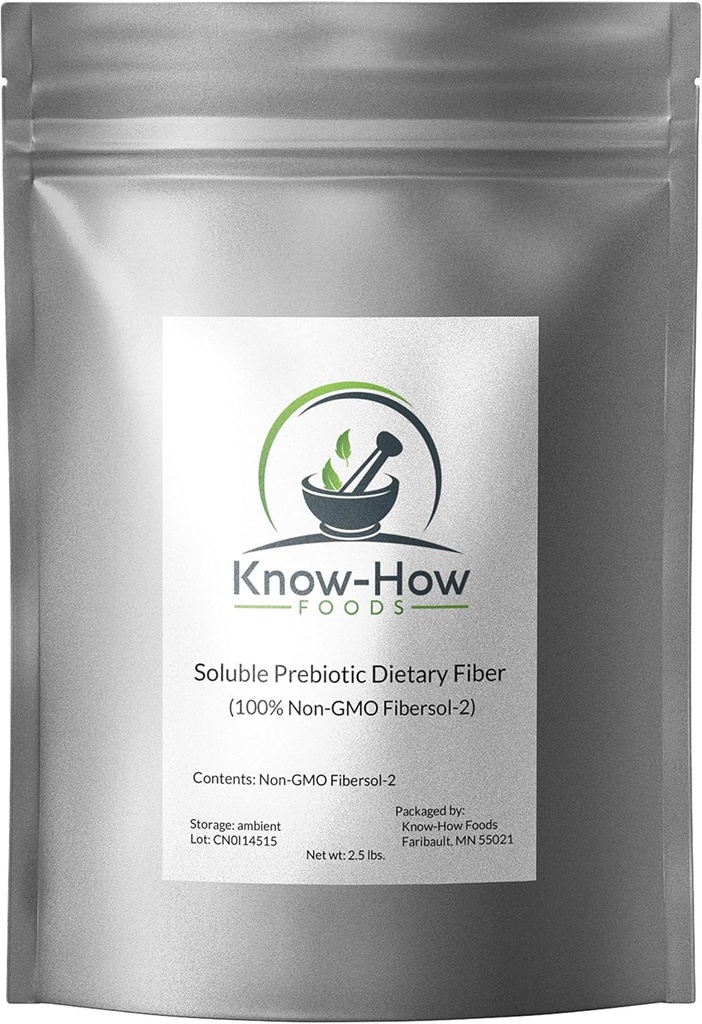 Know- Foods Prebiotic Dietetic Fiber (Non-GMO) - Made with 100% Fibersol- II - 2,5 funtów. Pouch
