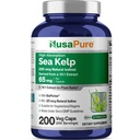 NusaPure Sea Kelp Natural Jod 325mcg 10: 1 Extract, 65 mg Ekwiwalent 650 mg Capsule 200 Count (Non- GMO, Vegan)