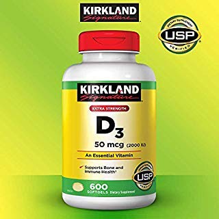 Kirkland Signature oczekiwać więcej dodatkowej siły D3 50 µg, 600 Softgels