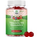 Gummie do żucia Witamina D dla dzieci - Pyszna witamina D 1000 j. m. na podawanie - Gummie immunologiczne Toddlers - Jagody aromatyzowane Suplement dla Bones Health & Muscles - Żelatyna Wolna - 60 żuć