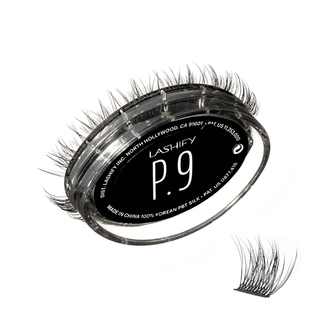 Lashify Plushy 9mm Gossamer Lashs w czerni, łatwe DIY Fałszywe Lashs na obfity jeszcze naturalny wygląd