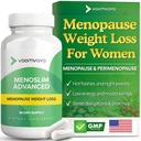 VoomVaya Menoslim Zaawansowane Menopauza Utrata masy ciała dla kobiet - Menopauza i Perimenopauza Suplementy dla kobiet - Suplement estrogenowy i menopauza Ulga dla gorących błysków, wzdęcia, Energia - 60 Kapsułki