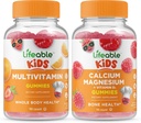 Lifeable Multivitamin Kids + Wapnia Magnezu Kids, Gummies Bundle - Great Desting, Suplement witaminy, Gluten Free, GMO Free, Gummy do żucia