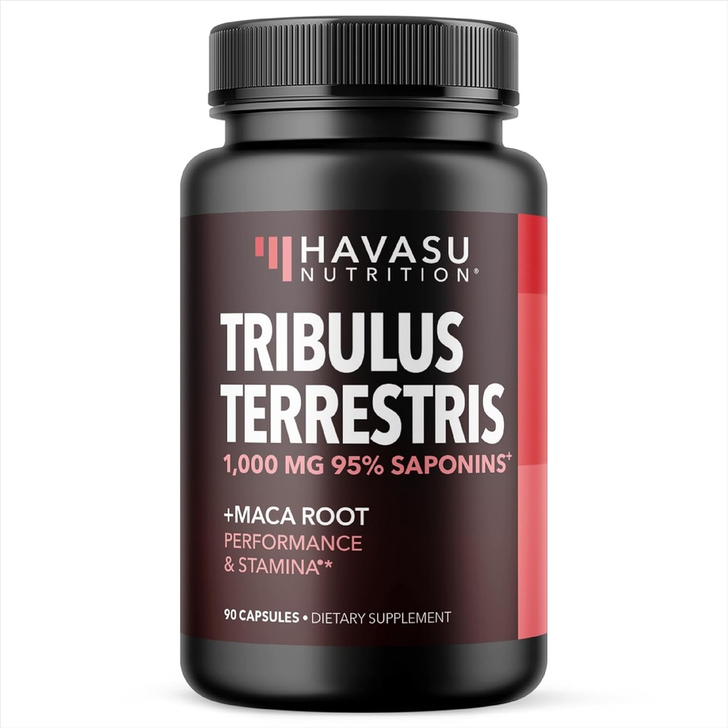 Tribulus Terrestris dla mężczyzn 1000mg (95% saponiny) z Maca Root Powder 500mg - Mężczyzna Performance Supplement - 90 Count - Energy, Vitality, Endurance - Non-GMO kapsułki - 45 Day Supply