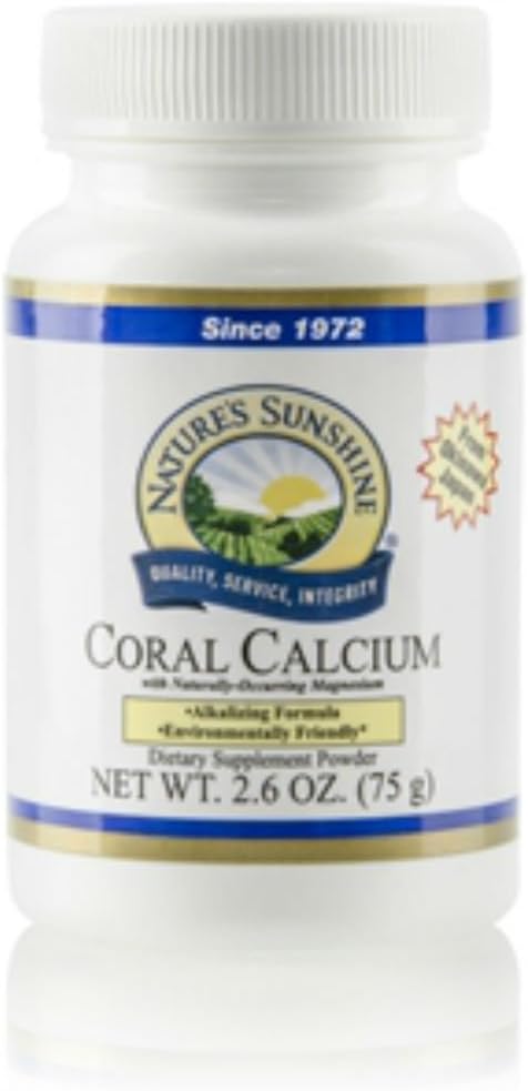 Nature 's Sunshine Coral Wapń, 75 Grams Between 124; Promowanie zdrowia kości, Pomaga utrzymać poziom pH, i zapewnia 325 mg wapnia na serwowanie