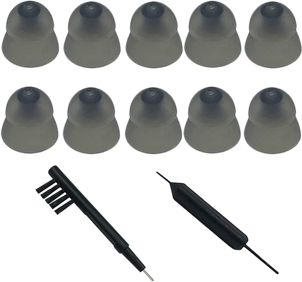 Smokey Hear Aid Power Domes Close Domes Poradniki ucha dla ReSound Sure Fit Style RITE i Open Fit BTE Wzmacniacz słuchu z narzędziami czyszczącymi Brush Cleaner and Carry Case (Smokey, Medium)