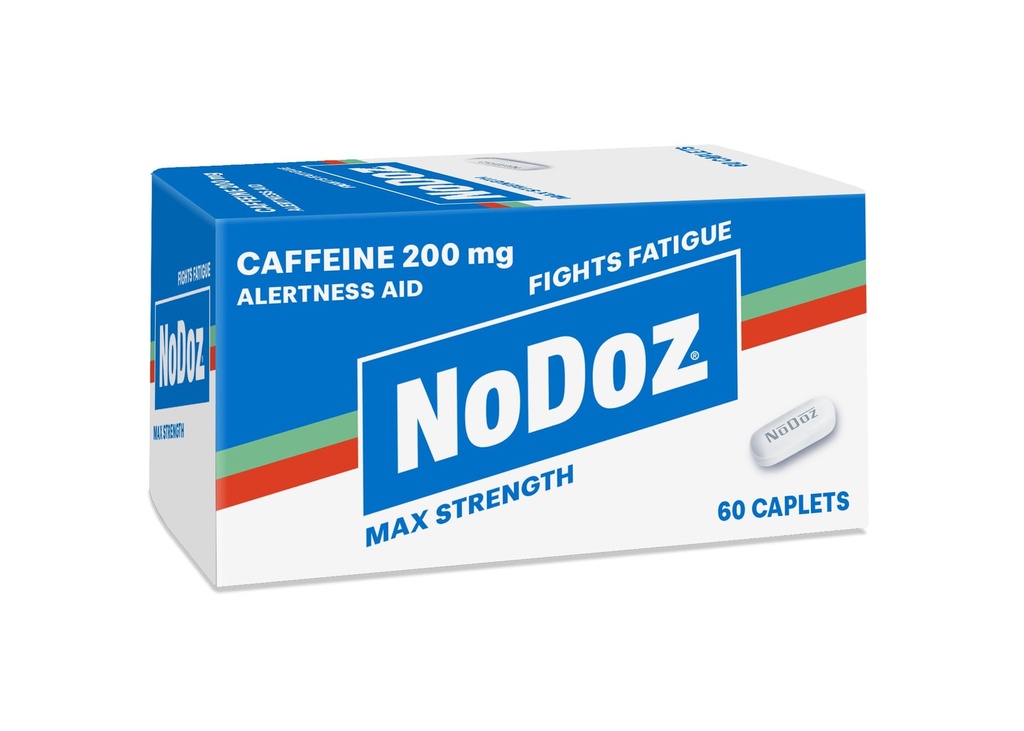 NoDoz 200mg Pigułki kofeinowe Maksymalna moc, 60 Kapsułki ogółem