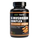 14 Mushrooms Supplement 120 Capsules - Immune System Booster & Nootropic Brain Supplement - z Lwie 's Mane, Reishi, Maitake, Turcja Tail, Chaga Complex - Black Pepper for Absorption, 30% Beta- Glukan