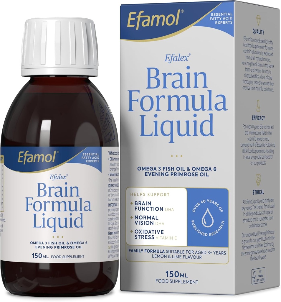 Efaleks Omega 3 + 6 Suplement żywnościowy Płyn cytrynowy i limonkowy