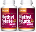 Jarrow Fixas Methyl Folate 400 mcg - 60 Veggie Caps, Pack of 2 - Wysoce Biologicznie Aktywna Forma Folate - 4 Generation Folic Acid Technology - 120 Total Servings