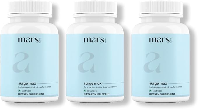 Mars by GHC Natural Surge Max Caps Bered with Shilajit, Safed Musli & Gokshura between 124; 60 kapsułki (Opakowanie po 3)