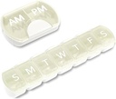 2 Pack (Weekly & Daily), 2 razy dziennie (AM / PM) + 7- Day Pill Organizer, Planer witaminy, Duży zestaw pilek, Podróże pill Case for Medication / Witaminy / Oleje rybne / Suplementy, Biały
