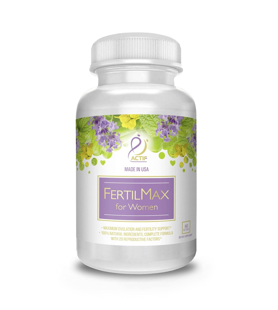 ACTIF FertilMax dla kobiet - # 1 Suplement płodności i wsparcie owulacji, Maksymalna siła, klinicznie udowodnione - Non-GMO, Made in USA, 60 Count