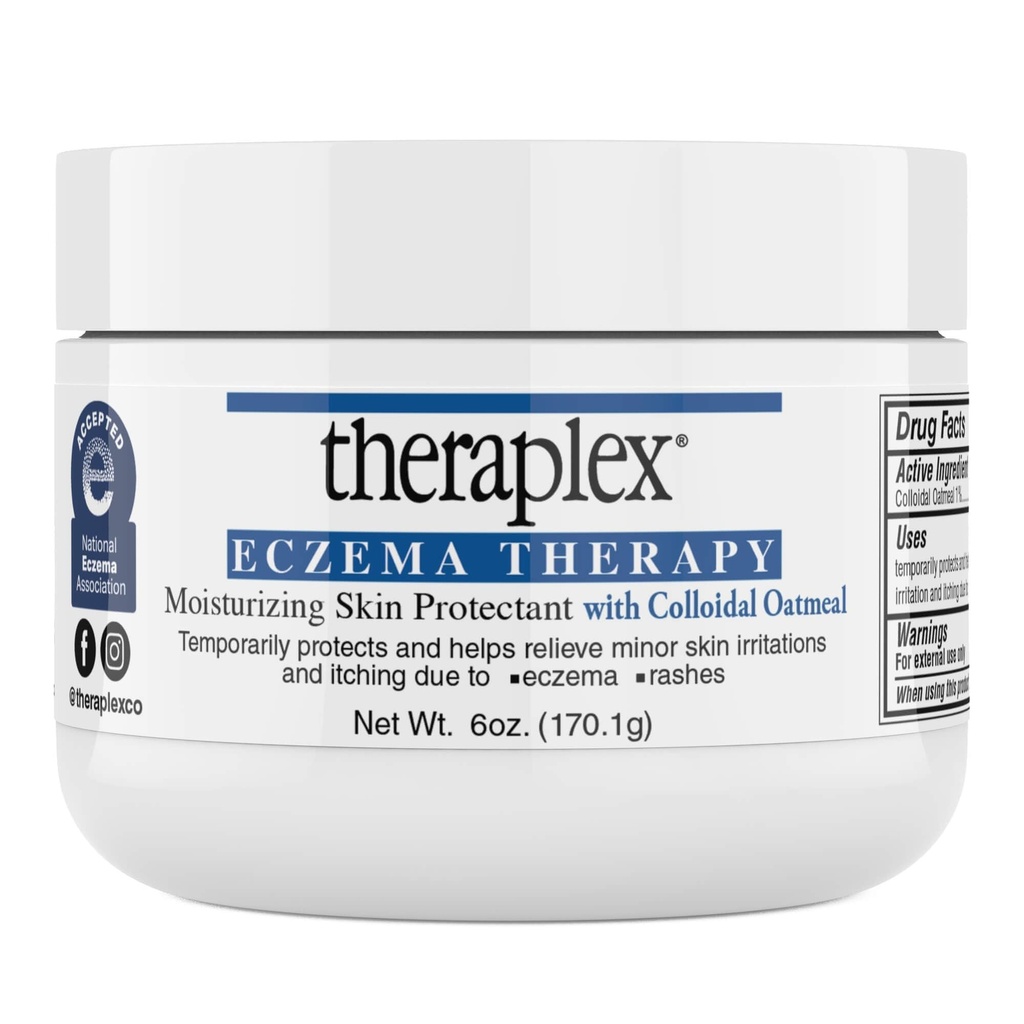 Terapex Eczema Therapy (6 oz) - Nawilżający środek chroniący skórę z naturalną owsianką koloidalną, niekodogenetyczną i hipoalergiczną, wolna od zapachów - National Eczema Association Seal of Approval