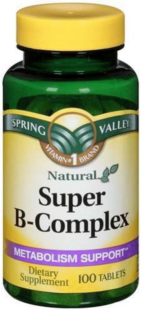 Spring Valley Super B- Complex, Wsparcie metabolizmu, 100 tabletek