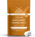 Viter Energy 40mg Kofeina Mints - Bezcukrowe, B Witaminy, Wegan, Wzmacnia szybko Energized Alert Focus, Kofeina Nootropowy Suplement Pigułki (Czekolada miętowa Flavor, 8oz, Torba luzem)