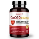 ZeBORA CoQ10- 600mg- Softgels - Extra Siła Koenzym Q10 z PQQ, Omega- 3 i BioPerine - Wysoka Absorpcja CoQ10 Suplementy przeciwutleniające (Ubichinon) dla Heart Health & Energy Production, 120 Softgels