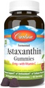 Carlson - Gumie astaksantynowe, z witaminą C, Wsparcie immunologiczne, przeciwutleniacz, Zdrowie serca, Non-GMO, Cherry Flavor, 90 Gummies wegetariańskie