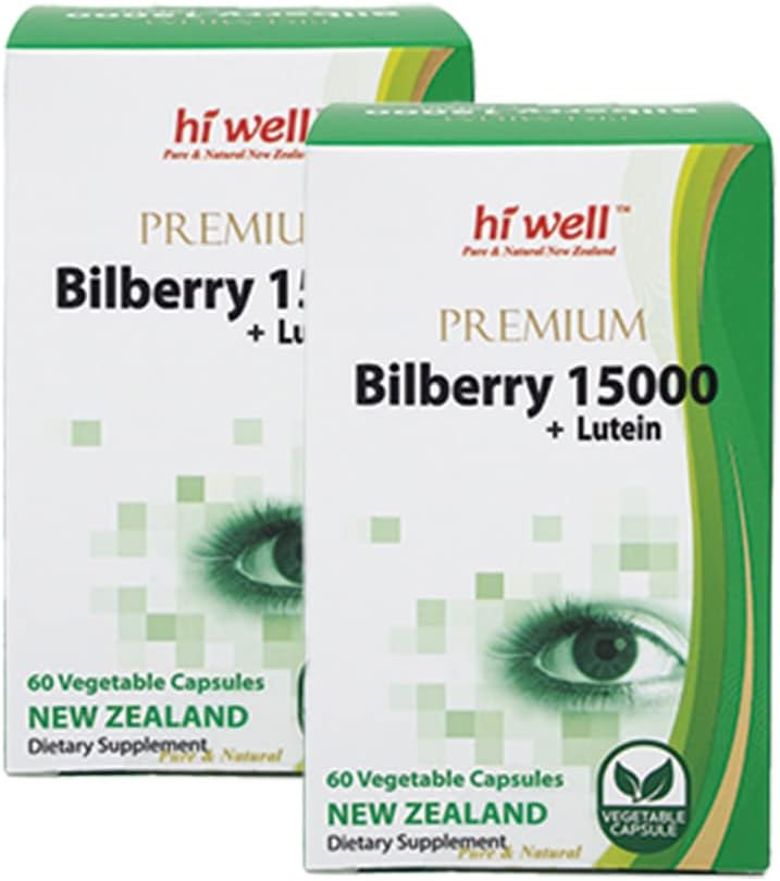 (Opakowanie 2) Hi Well Premium Bilberry 15000 + Lutein 60VegeCapsules