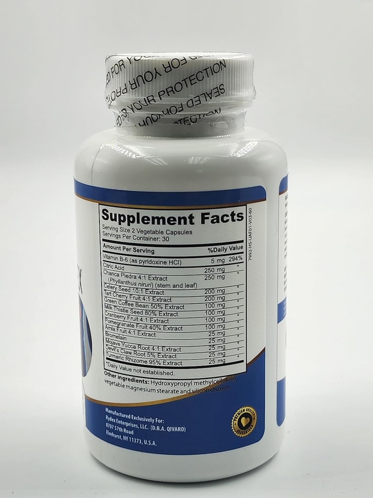 Kwas moczowy Pro - Natural Supplement with Cranberry, Selery, Tart Cherry, Diabelski Pazur i Green Coffee Bean Extracts - 60 Kapsułki warzyw