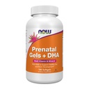 Teraz suplementy, żele prenatalne + DHA z 250 mg DHA na porcję, plus olej borage (GLA), 180 Softgels
