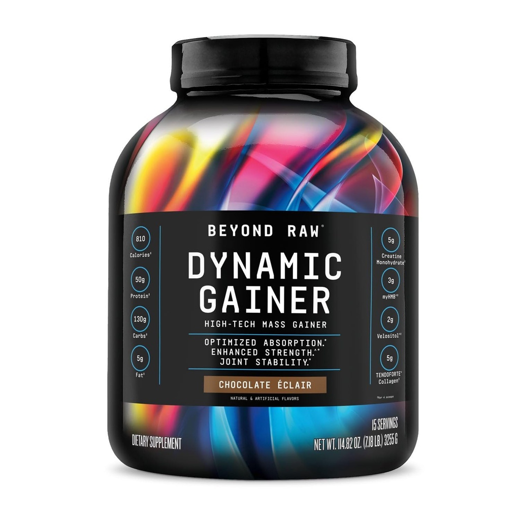 Beyond Raw Dynamic Gainer. High- Tech Mass Gainer, Zoptymalizowane wchłanianie i wzmocniona siła, Sernik Vanilla, 15 Służenie