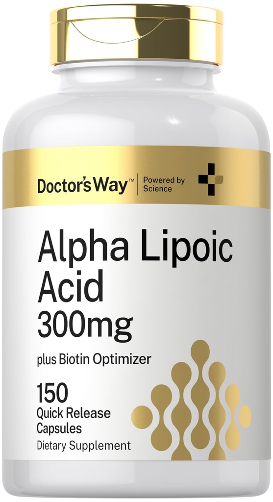 Doctor 's Way Alpha Lipoic Acid 300mg XI124; 150 kapsułki XI124; z Biotin Optimizer XI124; ALA Supplement XI124; Non-GMO, Gluten Free