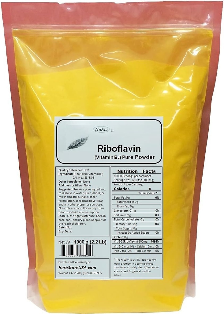 Witamina B2 Ryboflawina Czysta energia w proszku (1000 gramów (2,2 lb))