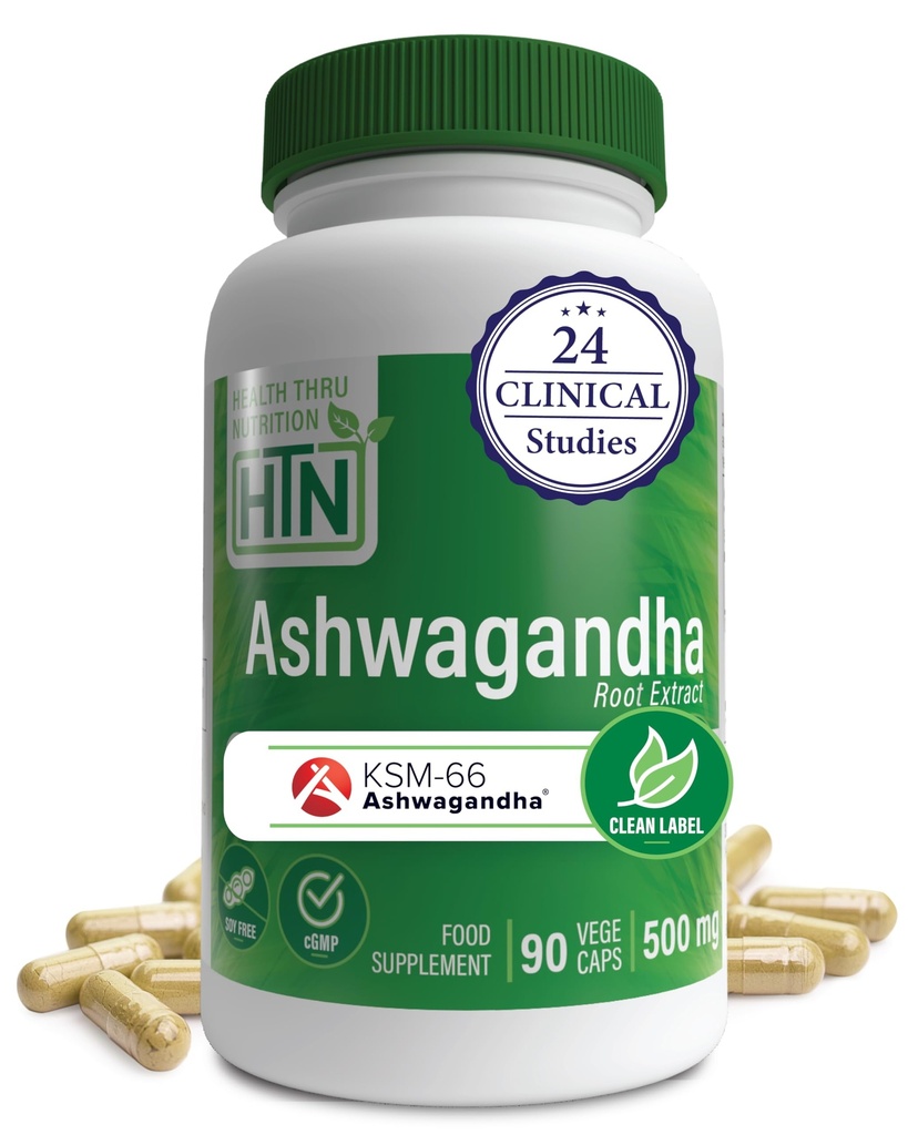 Zdrowie Thru Nutrition Ashwagandha 500mg KSM Base66 ® 90 Kapsułki Biżuteria 124; Stres, Nastrojenie, Focus, & Energia 124; Klinicznie Proven i Root- Tylko Whitania Somnifera Extract 124; Non-GMO, Gluten & Soy Free