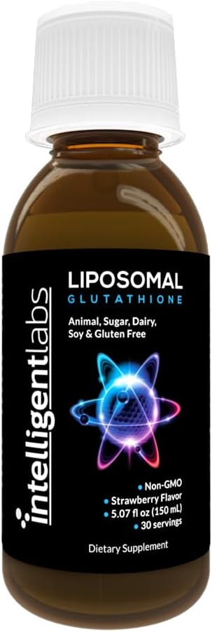 Inteligentne Labs Liposomal Glutathione - Wysoce zaawansowany przeciwutleniacz, Reduced Setria, 500MG za Podawanie Płynny Suplement Organiczny, 30 Służenia