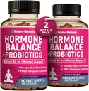 (2 Pack) Hormon Balance + Probiotyki dla kobiet (3450mg) Naturalna ulga dla menopauzy, Hot Flash, PMS, Bloating Agregat 124; 4: 1 Chasteberry, Dong Quai, Black Cohosh Agregat 124; Non GMO Agregat 124; 240 V Kapsułki