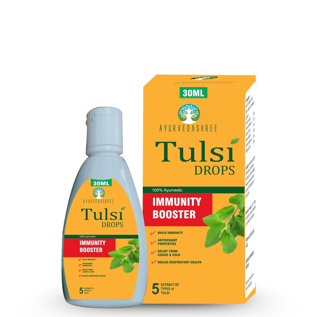 Tulsi Drops Natural Immunity Booster 30 ML Pack - Certified 5 Różne rzadkie Tulsi, Święty Basil Drops 30 ML