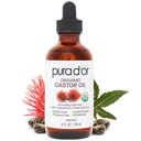 PURA D 'OR 4 Oz ORGANIC Castor Oil - 100% Pure USDA Certified Cold Pressed, Hexane Free Eyelash & Eyebrow Serum - Dla Fuller, Grubsze rzęsy i brwi - Skóra i włosy
