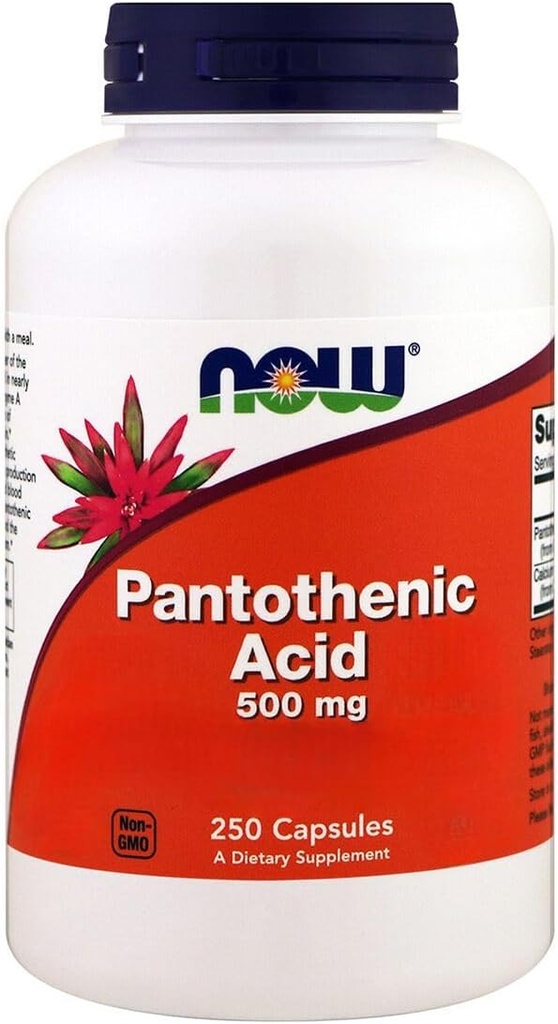 Teraz żywność, kwas pantotenowy, 500 mg, 250 kapsułek
