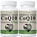 Liposomal CoQ10 800mg Ubichinol Softgel, Max Absorpcja Ubichinol Koenzym Q10, Ubichinol CoQ10 Suplement do Przeciwutleniacza, Funkcje serca i produkcji energii, Pure CoQ10 800mg, 120 Softgels Vegan