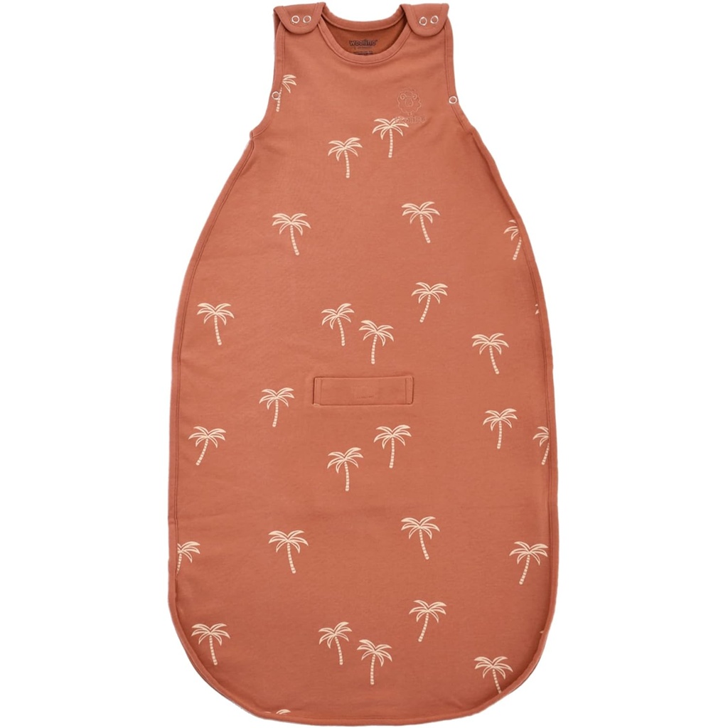 Woolino Merino Wool & Organic Cotton Baby Sleep Sack 2- 24 Miesiące - Ultimate 4- Sezon Baby Sleeping Bag, Uniwersalna Rozmiar Wearable Kocyk, 2- Sposób Zipper & Regulowany Fit, Round Use - Palms
