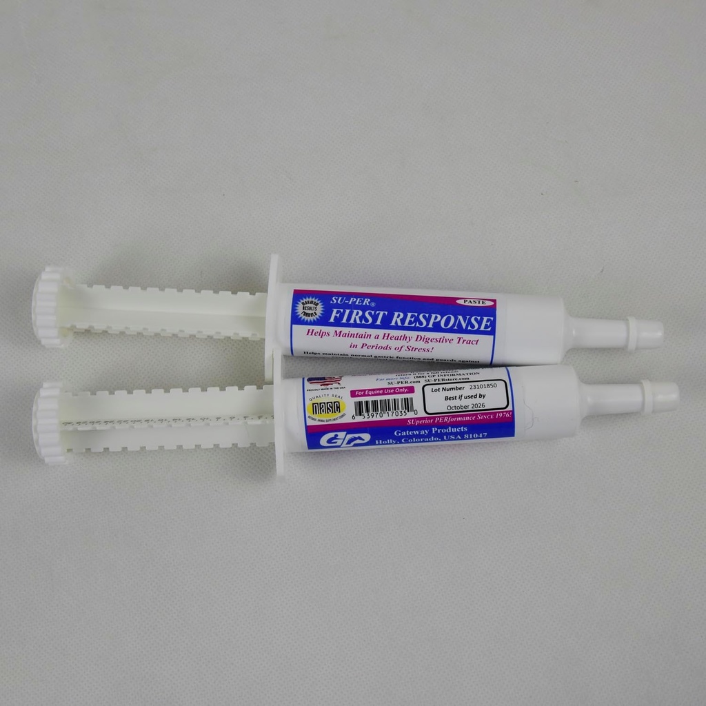 SU- PER First Response Equine Prebiotics Paste - Suplement do trawienia koni dla zdrowej trakcji pokarmowej - Prebiotyki, Witaminy B i Enzymy pokarmowe - 80CC, (2 Pack)