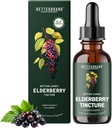 Betterbrand BetterLungs Elderberry Tincture Dietary Supplement - All Natural Sugar-Free Non-GMO Wegetarianin do zimowego wsparcia immunologicznego (30 dni)