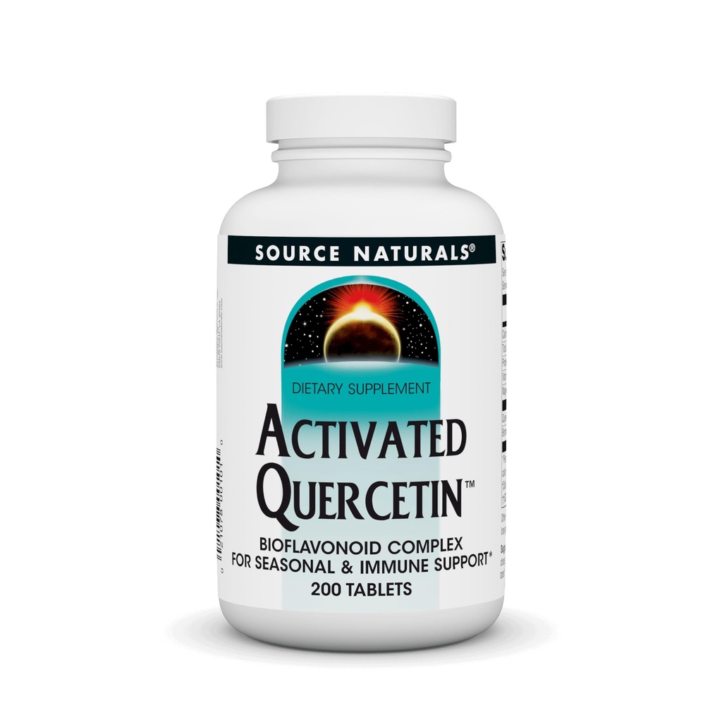 Źródło Naturals Activated Quercetin - Plant- Derived Bioflavonoid Complex - Sezonowa i immunologiczna Obrona * - 200 tabletek warzywnych