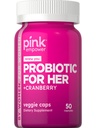 PINK Probiotyki dla kobiet 124; Digestive Health Support Capsules Plus Żurawiny 124; 50 Hrabia 124; Wegetarianin, Non-GMO & Gluten suplement