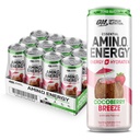 Optimum Nutrition Amino Energy Sflaging Hydration Drink, Electrolytes, Kofeina, Amino Acids, BCAA, Sugar Free, Cocoberry Breeze, 12 Fl Oz, 12 Pack (Packaging May Vary)