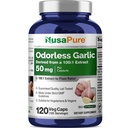 NusaPure Odorless Garlic, 50 mg, 120 Veg Capsules (Non-GMO, Vegan)